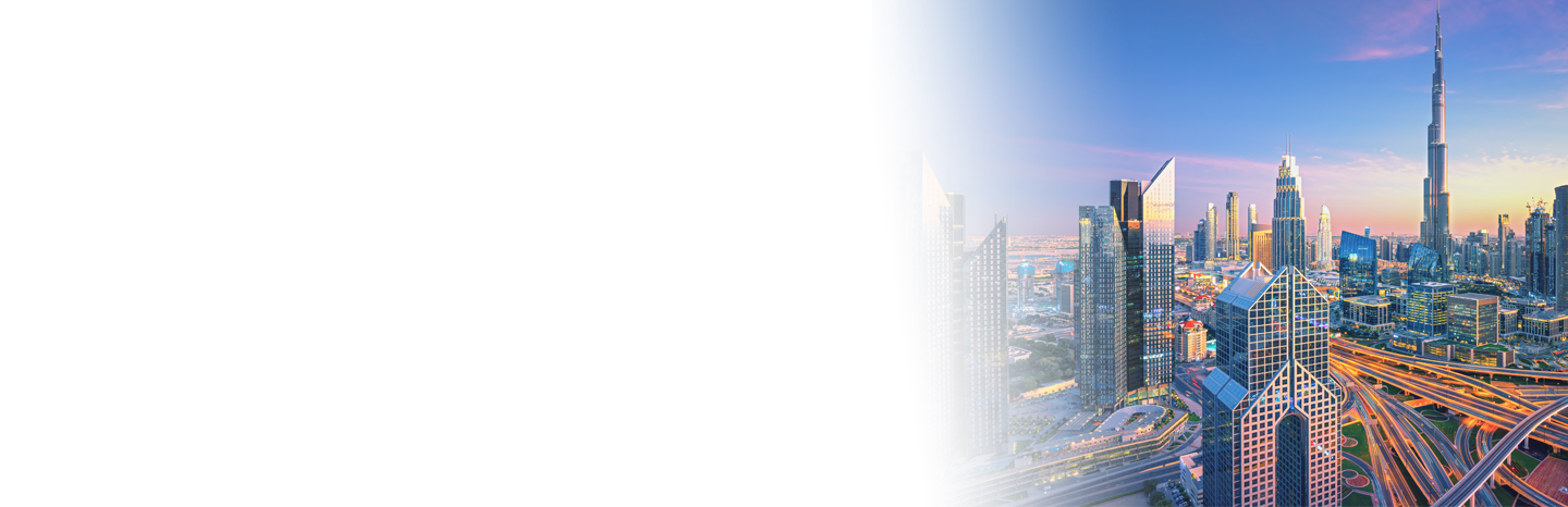 Dubai city center skyline with luxury skyscrapers
